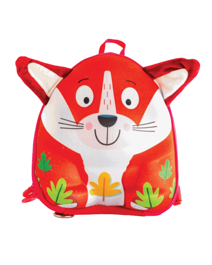 Red fox-shaped backpack front view