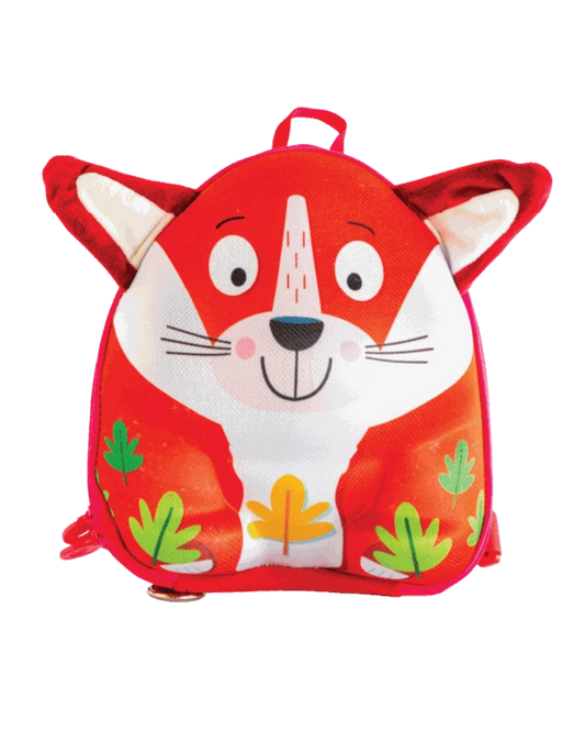 Red fox-shaped backpack front view