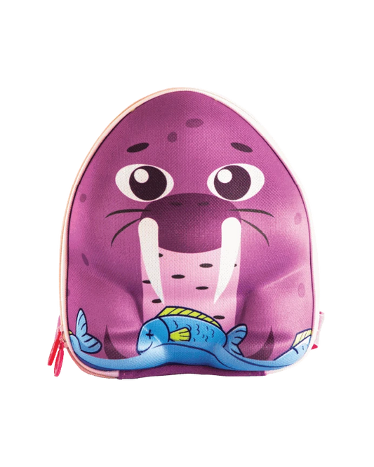 Tusk, Purple walrus-shaped backpack